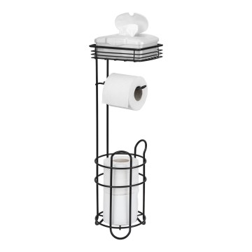 WENKO 71451800 - Suporte para papel higiénico 16x59 cm preto