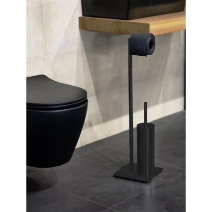 WENKO 71556800 - Conjunto para WC RECCO 20x71,5 cm, preto