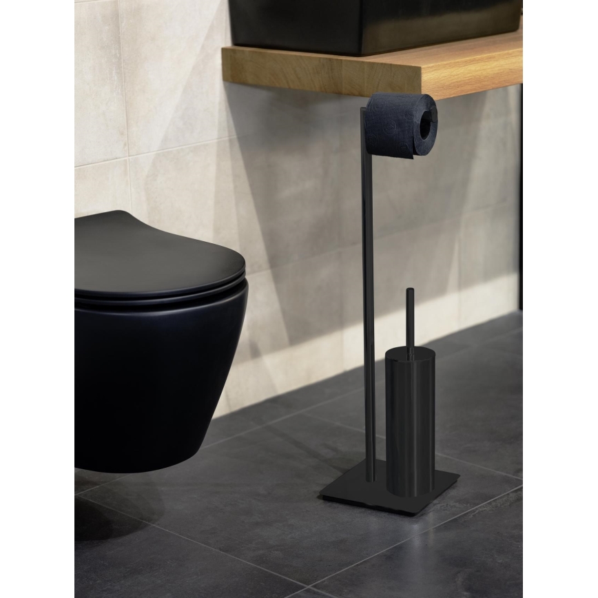WENKO 71556800 - Conjunto para WC RECCO 20x71,5 cm, preto