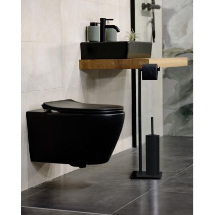 WENKO 71556800 - Conjunto para WC RECCO 20x71,5 cm, preto