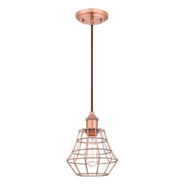 Westinghouse 6105240 - Lustre em cabo NATHAN 1xE27/60W/230V diâmetro 19 cm acabamento em cobre