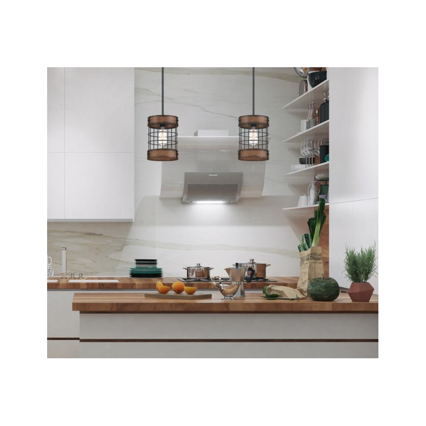 Westinghouse 61179 - Candeeiro suspenso LANGSTON 1xE27/60W/230V barnwood