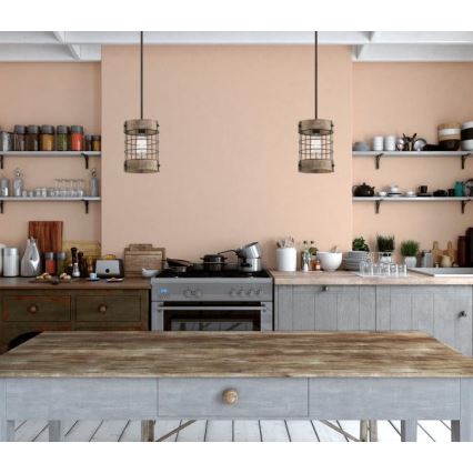 Westinghouse 61180 - Candeeiro suspenso LANGSTON 1xE27/60W/230V pinho