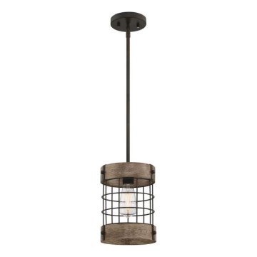 Westinghouse 61180 - Lustre suspenso em cabo LANGSTON 1xE27/60W/230V Ø 19 cm pinho