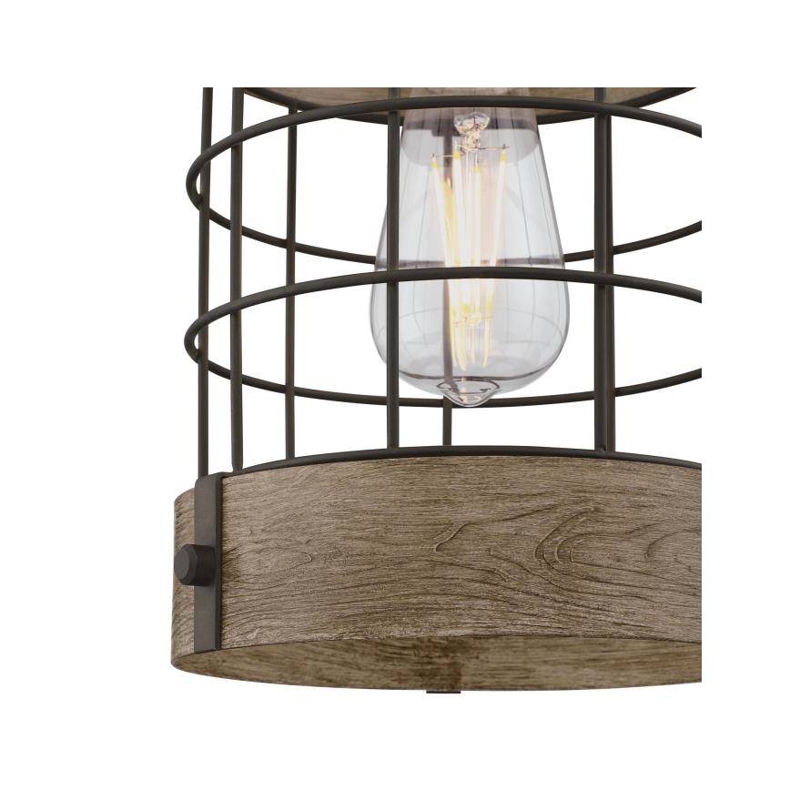 Westinghouse 61180 - Lustre suspenso em cabo LANGSTON 1xE27/60W/230V Ø 19 cm pinho