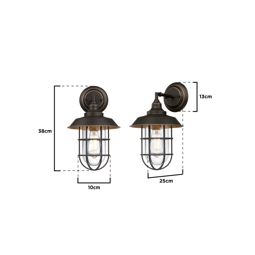 Westinghouse 6121640 - LED Aplique de parede para exterior IRON HILL 1xE27/60W/230V IP44