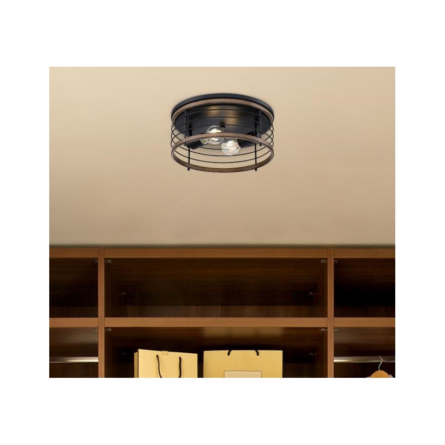 Westinghouse 61250 - Iluminação de teto ACKTON 2xE27/60W/230V barnwood