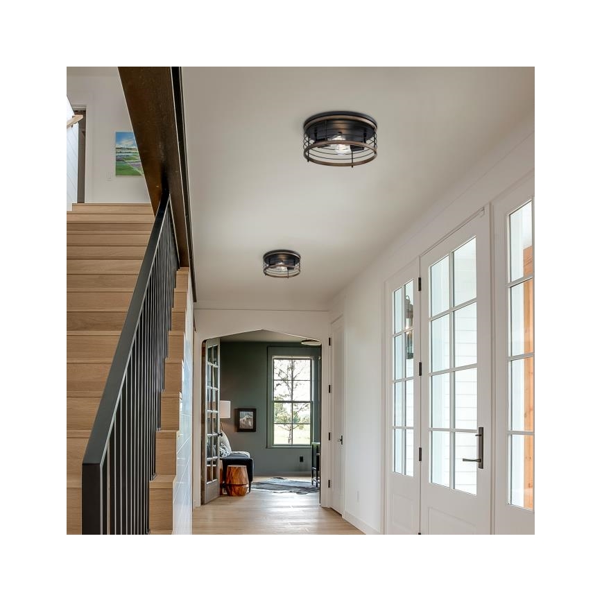 Westinghouse 61250 - Iluminação de teto ACKTON 2xE27/60W/230V barnwood