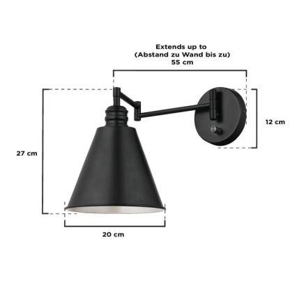Westinghouse 61254 - Candeeiro de parede TROCADERO 1xE27/60W/230V