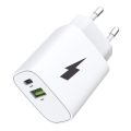 Winner Group - Adaptador de carga rápida 1x USB-C + 1x USB-A Power Delivery 20W branco