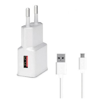 Winner Group- Adaptador de carregamento rápido 1xUSB-A PD 18W + cabo USB USB-C / USB-A 1m