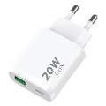 Winner Group - Adaptador de carregamento rápido 1xUSB-C + 1xUSB-A Power Delivery 20W branco