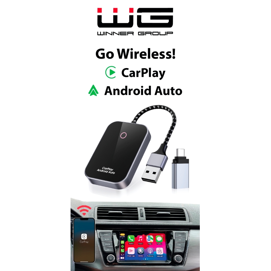 Winner Group-Adaptador GoWireless! para ligação sem fios CarPlay e Android Carro