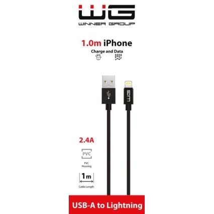 Winner Group - cabo USB Lightning / USB-A 1m preto