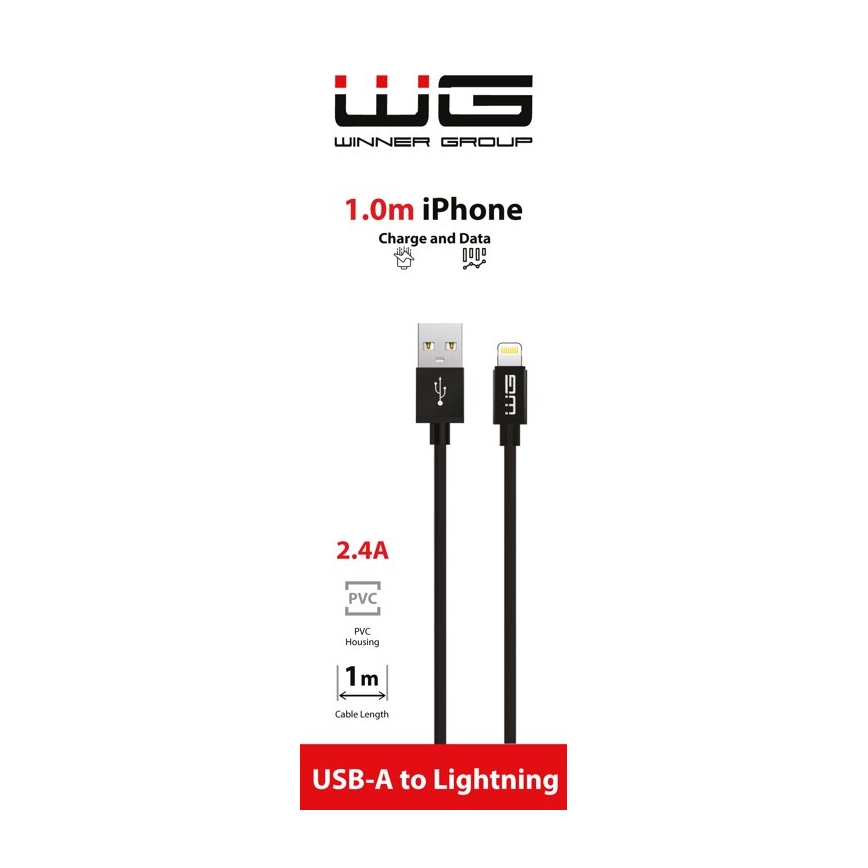 Winner Group - cabo USB Lightning / USB-A 1m preto