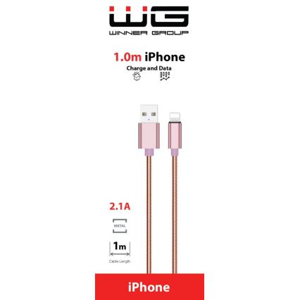 Winner Group - cabo USB Lightning / USB-A 1m rosa