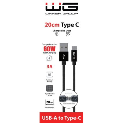 Winner Group - cabo USB USB-C / USB-A 20cm preto