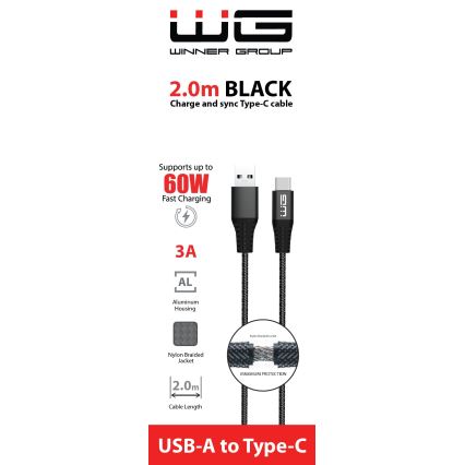 Winner Group - cabo USB USB-C / USB-A 2m preto