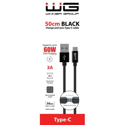 Winner Group - cabo USB USB-C / USB-A 50cm preto