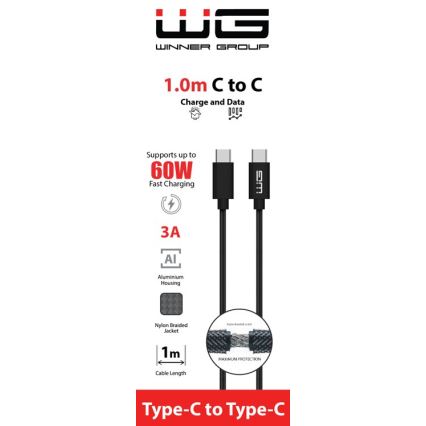 Winner Group - cabo USB USB-C / USB-C 1m preto