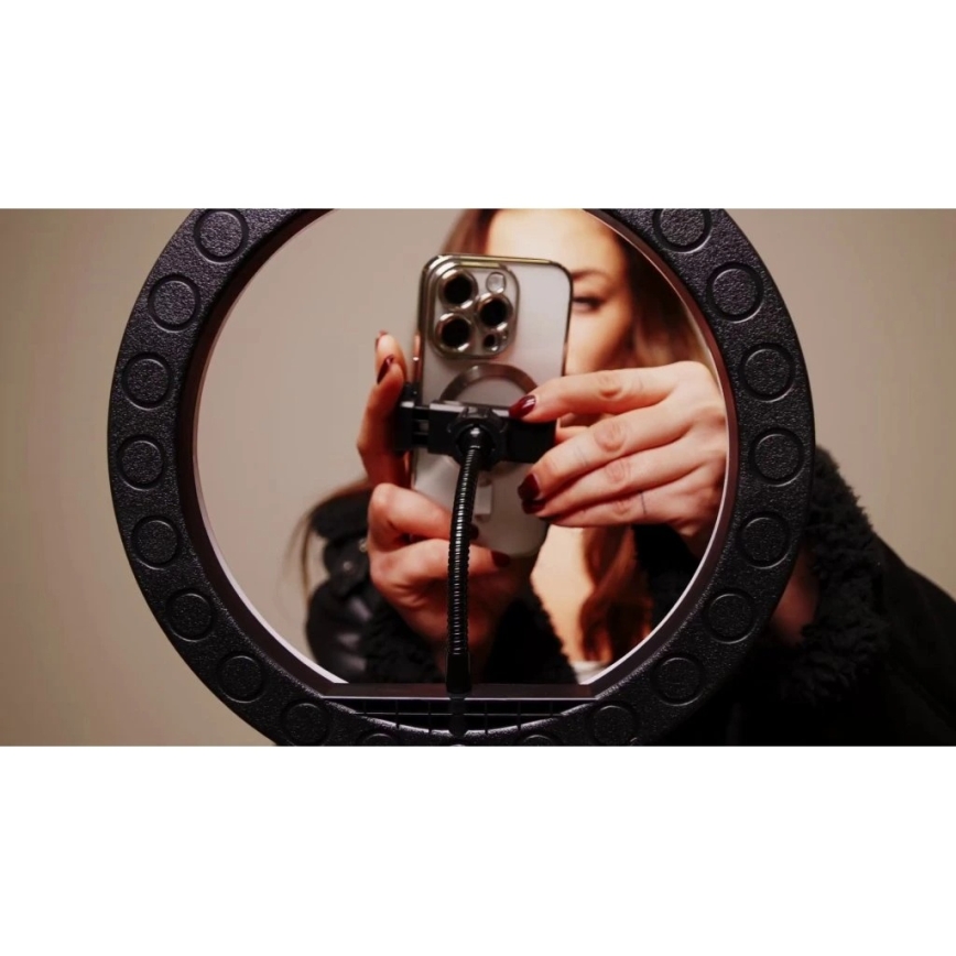 Winner Group - Candeeiro de pé LED RGB regulável com tripé e suporte para vlog LED/10W/5V