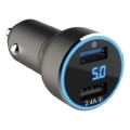 Winner Group - Carregador de carro com ecrã 2xUSB-A Power Delivery 30W preto
