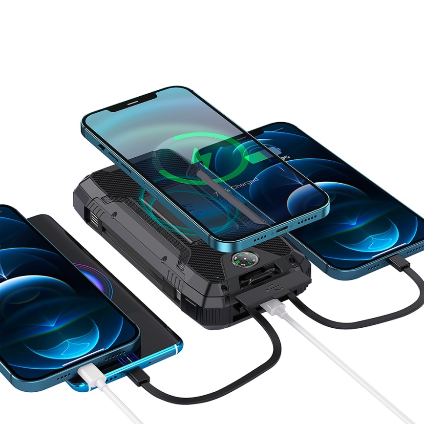 Winner Group - Power Bank com carregamento sem fios e painel solar 20000 mAh 20W PD