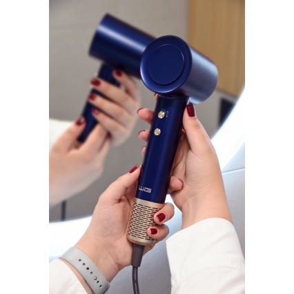 Winner Group - Secador de cabelo com ionizador Elegance Air 1600W/230V azul SCHUKO