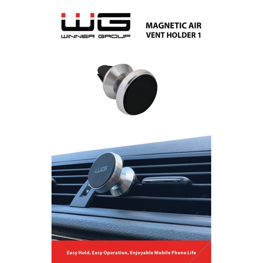 Winner Group - Suporte magnético para telemóvel para automóvel prateado