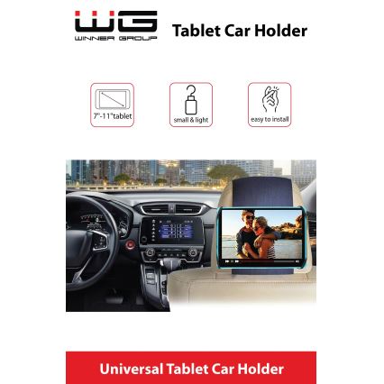 Winner Group - Suporte para tablet com velcro para automóvel preto