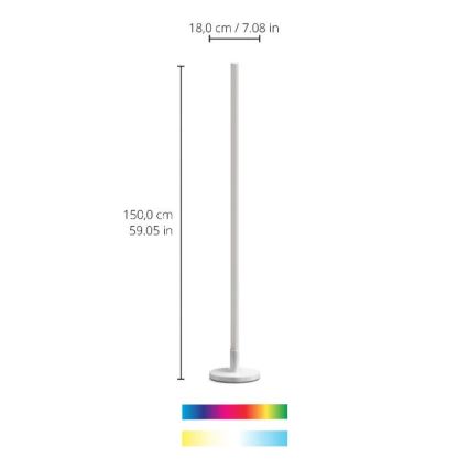 WiZ - Candeeiro de chão LED RGBW com regulação POLE LED/13W/230V 2200-6500K Wi-Fi