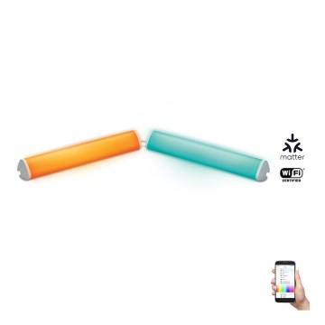 WiZ - CONJUNTO 2x Lâmpada LED RGBW Regulável BAR LED/5,5W/230V 2200-6500K Wi-Fi