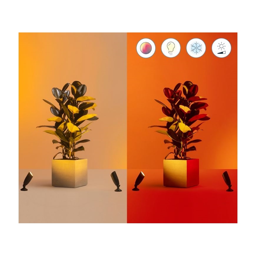 WiZ -CONJUNTO 2x LED RGBW Iluminação exterior com regulação SPOT LED/10W/230V 2700-5000K IP65 Wi-Fi