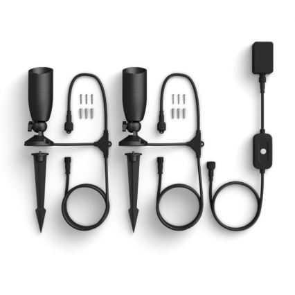 WiZ -CONJUNTO 2x LED RGBW Iluminação exterior com regulação SPOT LED/10W/230V 2700-5000K IP65 Wi-Fi