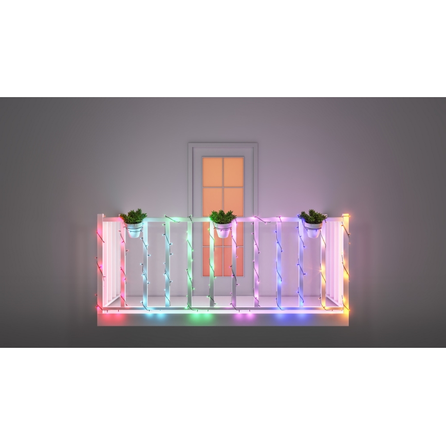 WiZ - Corrente LED RGBW regulável para exterior 160xLED 20m IP44 2700-5000K Wi-Fi