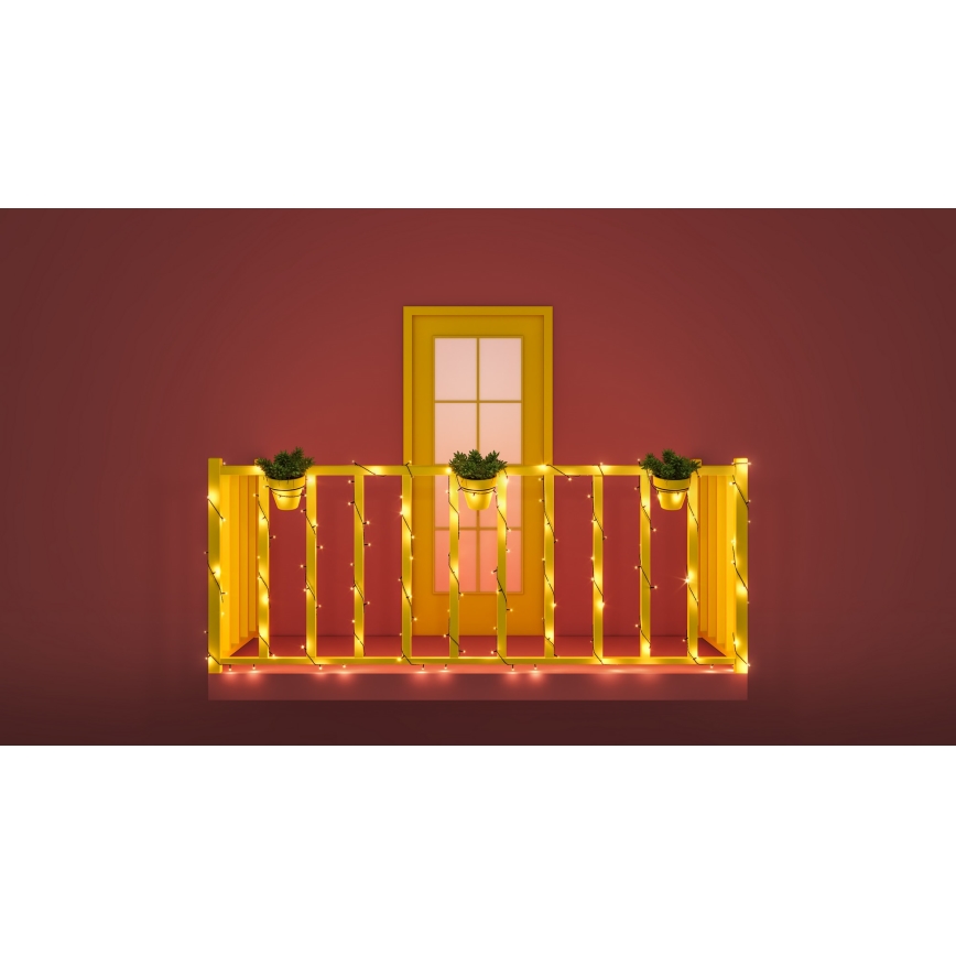 WiZ - Corrente LED RGBW regulável para exterior 160xLED 20m IP44 2700-5000K Wi-Fi