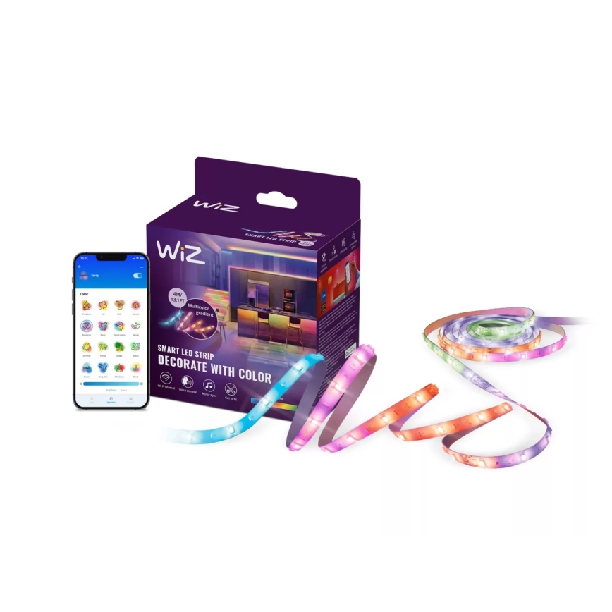 WiZ - Fita LED RGBIC dimerizável 4 m LED/10,2W/5V 2700-6500K Wi-Fi