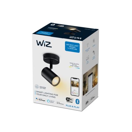 WiZ - Foco LED regulável IMAGEO 1xGU10/4,9W/230V 2700-6500K CRI 90 Wi-Fi preto