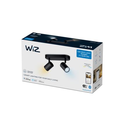WiZ - Foco LED regulável IMAGEO 2xGU10/4,9W/230V 2700-6500K Wi-Fi CRI 90 preto