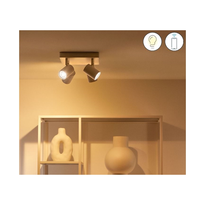 WiZ - Foco LED RGBW com regulação IMAGEO 4xGU10/4,9W/230V 2200-6500K Wi-Fi CRI 90 branco