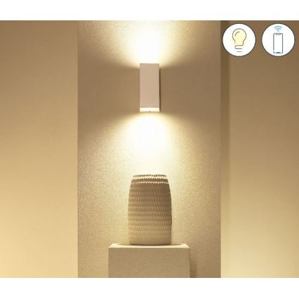 WiZ - Iluminação de parede LED RGBW com regulação UP&DOWN 2xGU10/4,7W/230V 2200-6500K Wi-Fi CRI 90 branco