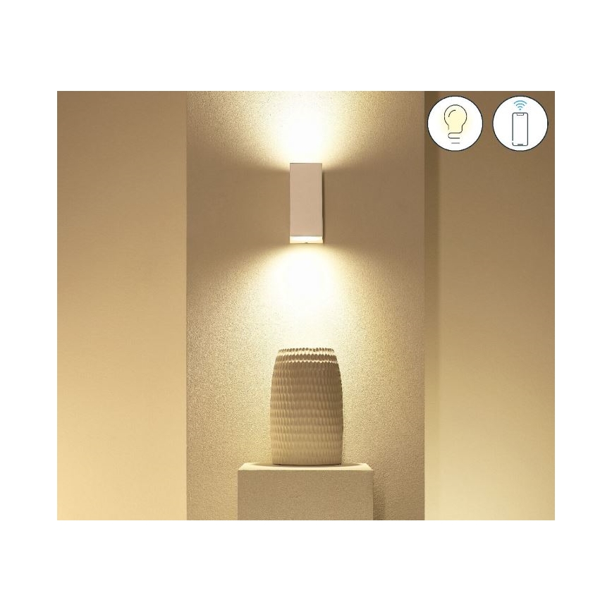 WiZ - Iluminação de parede LED RGBW com regulação UP&DOWN 2xGU10/4,7W/230V 2200-6500K Wi-Fi CRI 90 branco