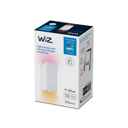WiZ - Iluminação de parede LED RGBW com regulação UP&DOWN 2xGU10/4,7W/230V 2200-6500K Wi-Fi CRI 90 branco