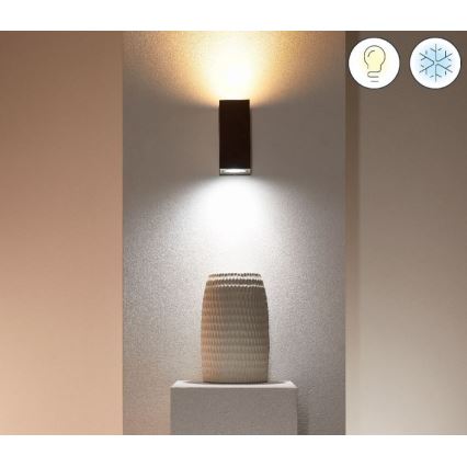 WiZ - Iluminação de parede LED RGBW com regulação UP&DOWN 2xGU10/4,7W/230V 2200-6500K Wi-Fi CRI 90 preto