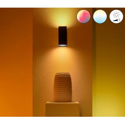 WiZ - Iluminação de parede LED RGBW com regulação UP&DOWN 2xGU10/4,7W/230V 2200-6500K Wi-Fi CRI 90 preto