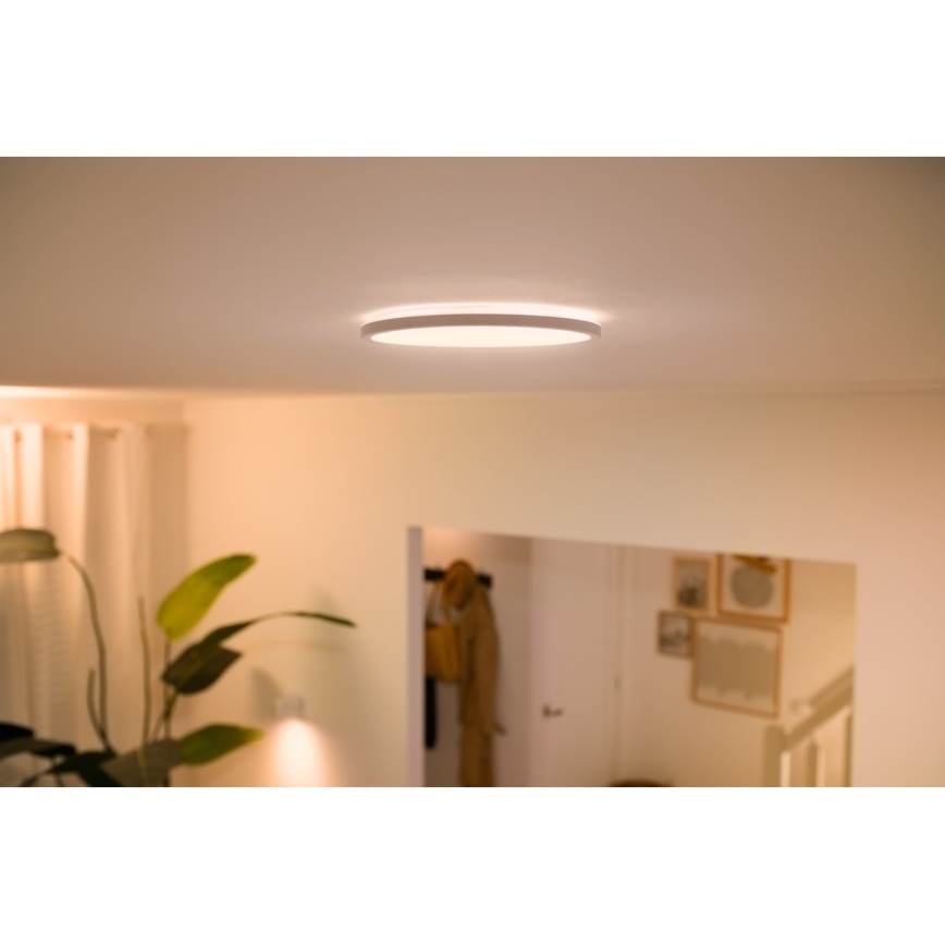 WiZ - Iluminação de teto LED com regulação do fluxo luminoso SUPERSLIM LED/16W/230V 2700-6500K Wi-Fi branco