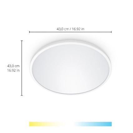 WiZ - Iluminação de teto LED com regulação SUPERSLIM LED/22W/230V 2700-6500K Wi-Fi branca