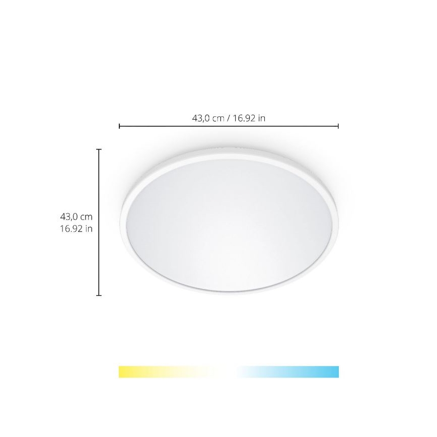 WiZ - Iluminação de teto LED com regulação SUPERSLIM LED/22W/230V 2700-6500K Wi-Fi branca