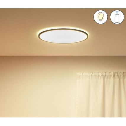 WiZ - Iluminação de teto LED com regulação SUPERSLIM LED/22W/230V 2700-6500K Wi-Fi preto