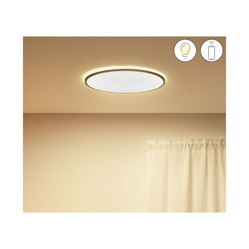 WiZ - Iluminação de teto LED com regulação SUPERSLIM LED/22W/230V 2700-6500K Wi-Fi preto
